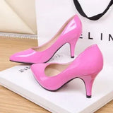 Patent Leather High Heels 10 Cm Thin Heels White Dress Party Pumps 2023 Autumn New Fashion Single Shoe Elegant Womens