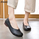 Autumn Women Slip on Shoes Black Loafers Comfort Flats Grandmother Shoes Brown Sneaker Plus Size 43 Zapatos