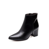 Women's Zippered Boots, Winter Ankle Boots, Pointed Thick High Heels, Sneakers,
