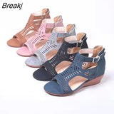 New Summer Women Fashion Sandlas Outdoor Sports Wedge Fish Mouth Opened Toe Height Increase Comfortable Light