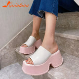 High Heels Women's Slippers2023 Summer Hot Fashion Open Toe Sandal Simply Causal Leather Sandal Slippers Outdoor