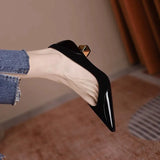 Women's High Heels French Retro Pointed Toe Heels Shoes Fashion Elegant Party Dress Shoes Black Women Pumps Zapatos De