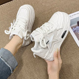 Women Platform Sneakers Star Design Casual Outdoor Sports Shoes Tennis Shoes Skateboard Trainers Skate Flats Sneakers For