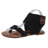 Breakj Sandals Women 2025 Summer New Retro Frosted Jacket Roman Shoes Magic Flat