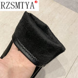 Female Women Boots Sexy Zipper Over The Knee Boots Women Flats Shoes Square Toe Long Boots Thigh High
