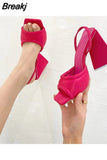 High Heel Summer Sandals Women 2023 Sexy Satin Heeled Sandals Party Shoes Comfortable Runway Back Strap Dress