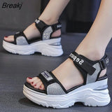 Summer Ladies Sandals Platform Wedge Heels Shoes Casual Heightening Slope with Women's High Heels Sports Beach Sandals