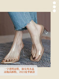 Word With Transparent Sandals 2024 Summer New Fashion Fairy Fengshui Crystal Sandals High