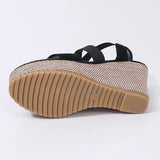 Women's Sandals Summer Casual Shoes for Women Comfortable Non-slip Walking Slip on Elastic Fabric Female Shoes Platform