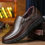Men's Genuine Leather Shoes 38-46 Head Leather Soft Anti-slip Rubber Loafers Shoes Casual Plus Velvet Autumn Winter