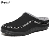 Cotton Slippers Men Winter Outdoor Men Shoes WaterProof Cold-Proof Casual Shoes Men Plush Warm Man Footwear Big Size