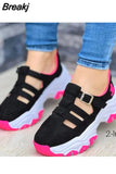 Sneakers 2023 Black Thick Sole Designer Breathable Lace Up Fashion Ladies Athletic ShoesHeightening Vulcanized