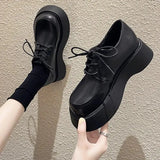 shoes thick-soled trend British style simple casual women's shoes platform Women Chunky Sneakers stretch boots