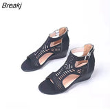 New Summer Women Fashion Sandlas Outdoor Sports Wedge Fish Mouth Opened Toe Height Increase Comfortable Light
