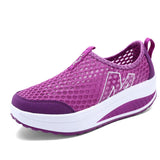 Women Shoes 2023 Fashion Mesh Breathable Sport Sandals Summer Wedge Platform Lace Sneakers Female Weave Casual Shoes