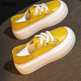 Women Platform Sneakers 2023 Spring Autumn New Fashion All-match Solid Color Women Casual Shoes Low Shoes for Walking