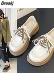 Woman Flats Shallow Mouth Dress Basic PU Rubber Med Shoes Woman Flats Shallow Mouth Dress Med PU