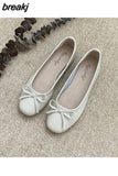 Brand Flats Ballet Women Shoes Classic Round Toe Flat Ballerina Female Bow Casual Slip On Loafer Soft Moccasin Fashion