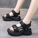 Women's Black Chunky Sandals Summer 2023 Fashion Platform Walking Shoes Woman Thick Bottom Non Slip Beach Sandalias
