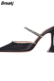 Heels Woman Sandals Crystal PVC Women Pumps Summer Mules Ladies Slippers High Heels Slingback Party Dress Shoes