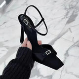 Women's Shoes Sexy Sandals Summer Square High-heeled Shoes Pointed Stiletto Sexy Nightclub Shoes Platform