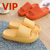 VIP Link Thick Platform Slippers Women Men Home Bathroom Soft EVA Sandals Woman 2023 Summer Non-slip Beach Flip