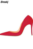 Women Pumps for Wedding Shoes Pointed Toe Sexy High Heels Shoes 12 cm 10 cm Stilettos Red Black plus size 33-45 RM001