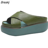 Summer New Fashion Women's Flip Flops Platform Shoes Women's Beach Shoes Round Head Women's Slippers Shoes for