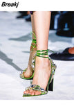 Designer Woman Sandals Crystal Cross-tied Luxury Shoes Summer New 2023 High-heeled Sandals Sexy Ladies Catwalk