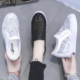 Comfortable Women's Loafers Lace Slip on Walking Shoes White Sneakers Casual Footwear Ballet Flats Platform Breathable
