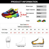 Mix Color Chunky Sneakers Women 2023 Autumn Platform Sports Shoes Woman Thick Bottom Lace Up Vulcanized Shoes Plus