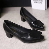 for Woman 2023 Red Pointed Toe Women's Summer Footwear Office with Medium Heels Square Free Shipping and Low Price Trend