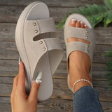 Breakj New Summer Thick-Soled Slippers Women's Shoes Thick Soles With Casual Slippers Outside Wearing Cold
