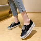 Size Velcro Love Shoes Spring And Autumn New Flat-Soled Casual Shoes Water Drill Muffin Thick Soles Single