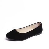 Spring Autumn Women Shoes Flock Flats Comfortable Flat Shoes Women Flats Loafers Shallow Slip on Shoes Red Black Plus