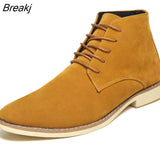 Men Boots Fashion Comfortable spring Autumn Lace-up Casual Ankle Rubber Boots male Shoes hombre Sapatilha Black Blue Yellow