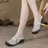 Head Layer Cowhide Leisure Women's Shoes Ethnic Wind Leather Flowers Breathable Women's Sandals Large Size Comfortable Soft Sole