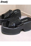 High Heels Women's Slippers2023 Summer Hot Fashion Open Toe Sandal Simply Causal Leather Sandal Slippers Outdoor