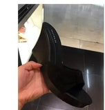 Fashion Slippers Women Summer Shoes High Heel9.5cm Flock Platform Sandals Ladies Wedges Sandals Flip Flops Female