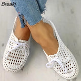 Women Slippers Mules Shoes Woman Closed Toe Breathable Flip Flops Hollow Light Lace Up Outdoor Flats Sandals Beach