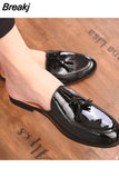 half shoes for men mules Slippers leather shoes casual shoes men fashion social masculino mocassin homme