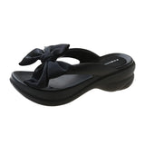 Big Bowknot Wedge Flip Flops for Women Summer 2023 Clip Toe Platform Sandals Woman Thick Sole Non Slip Beach Slide