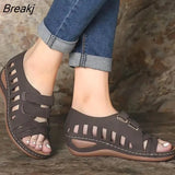 New Women Fashion Sports Sandals Hollow Out Breathable Cool Comfortable Fish Mouth Casual Shoes Outdoor Beach