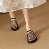 Breakj Street High-Value Net Woven Bun Head Drag Summer New Simple Word With Round Head Flat Cool