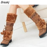 Warm Thickened Fur Over Knee High Heel Boots Women Shoes Fashion Sexy Botas Long Woman Footwear AH053 size 35-40