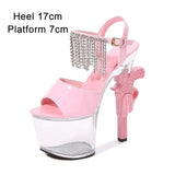 Shoes Pole Dance High Heels Sexy Women Shoes Transparent Sandals Women Wedding Dress 2023 Pistol Heel Female
