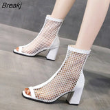 Women High Heels Shoes Ballroom Latin Tango Dancing Boots Soft Soles Cut-Outs Party Dance Pumps Zipper Sexy Zapatos Mujer