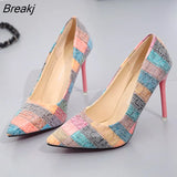Women High Heels Summer Floral Print Thin Heels Tie Ankle Sexy Lady Pumps Female Chaussure Femme Casual Shoes for Women 2023