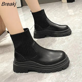 Fashion Short Boots Slip-on Sock Boots Casual Ankle Boots Women's Boot 2023 Autumn Winter Boots of Women Platform