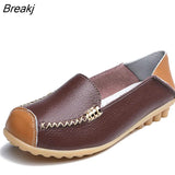 Spring Autumn Shoes Woman Genuine Leather Women Flats Female Moccasins Shoe Slip On Women's Loafers Big Size